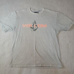 Volcom Boys T-Shirt Large Gray Logo Print